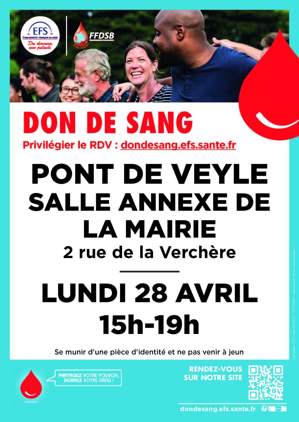 Appel au don de sang, ce lundi 28 avril, à&nbsp;Pont-de-Veyle