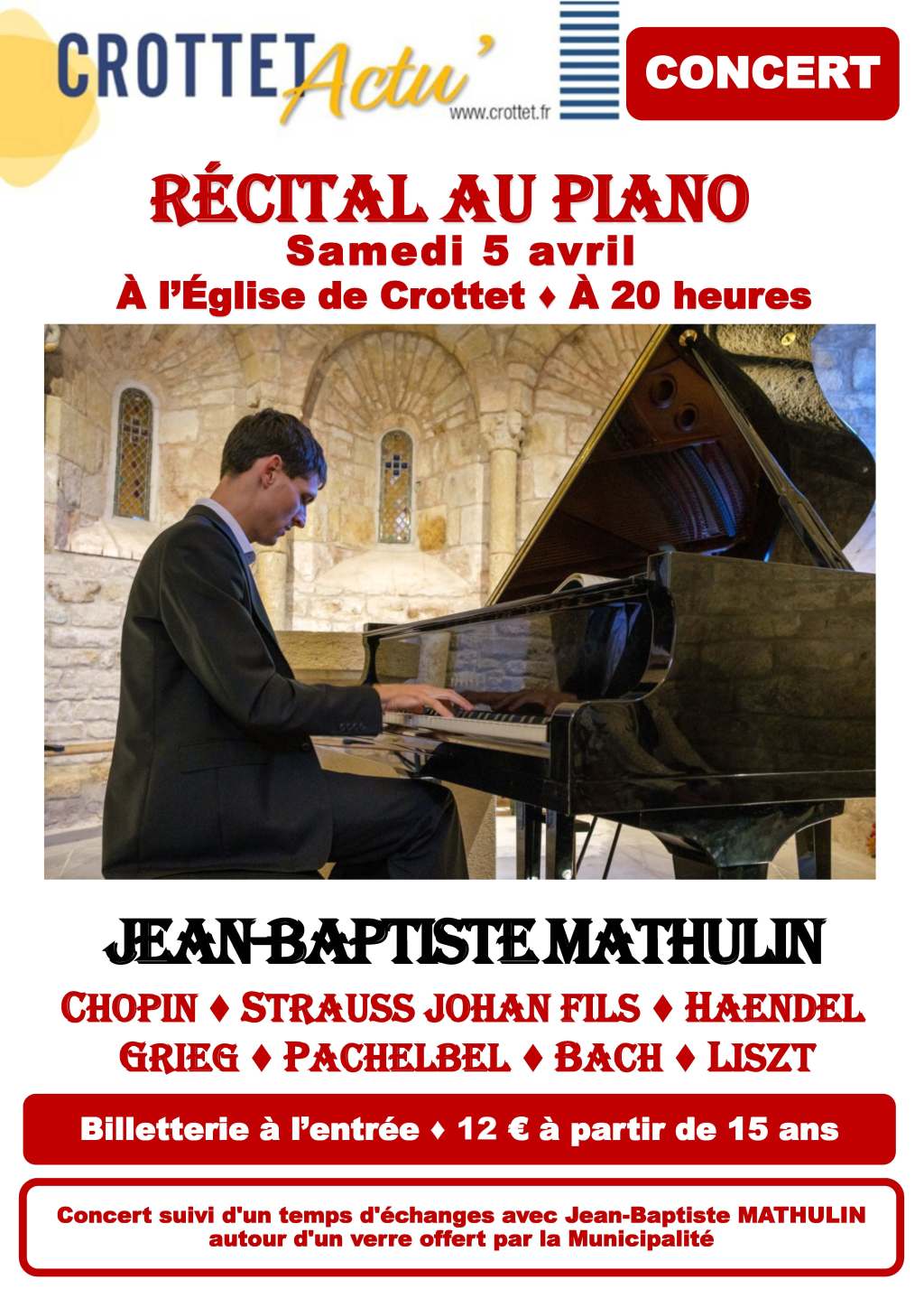 Un récital de piano classique à ne pas manquer à&nbsp;Crottet