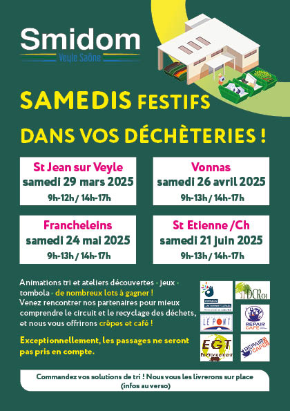 Le SMIDOM vous invite à sa journée Portes Ouvertes à la déchèterie de&nbsp;Vonnas