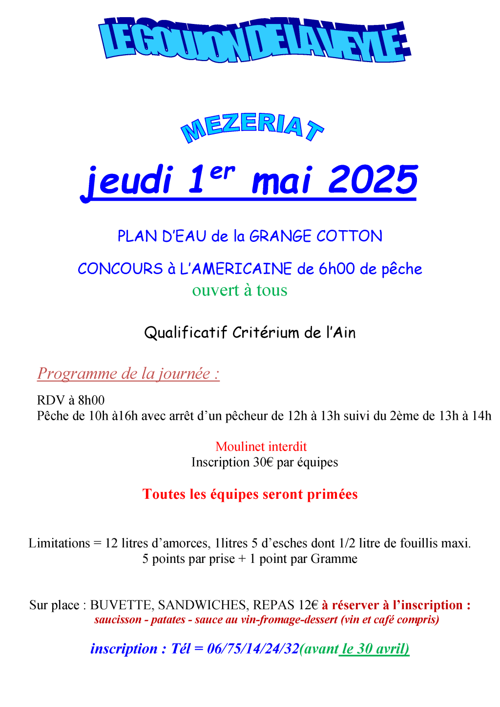 Concours de pêche à l’américaine à&nbsp;Mézériat