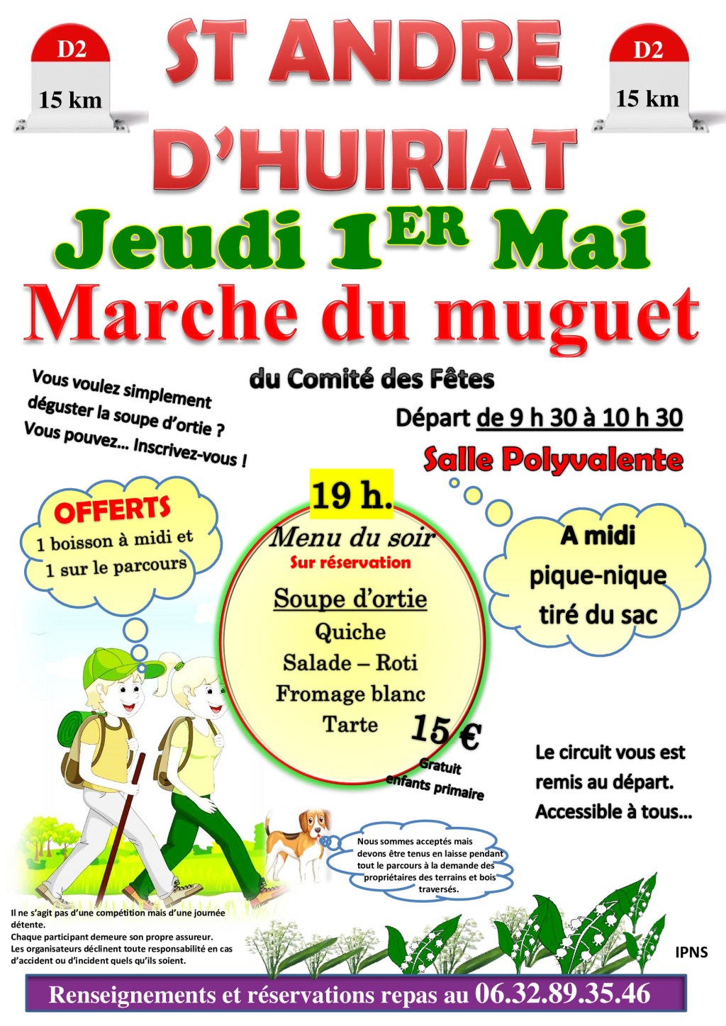 Marche du Muguet organisée par le Comité des fêtes de Saint-André-d’Huiriat