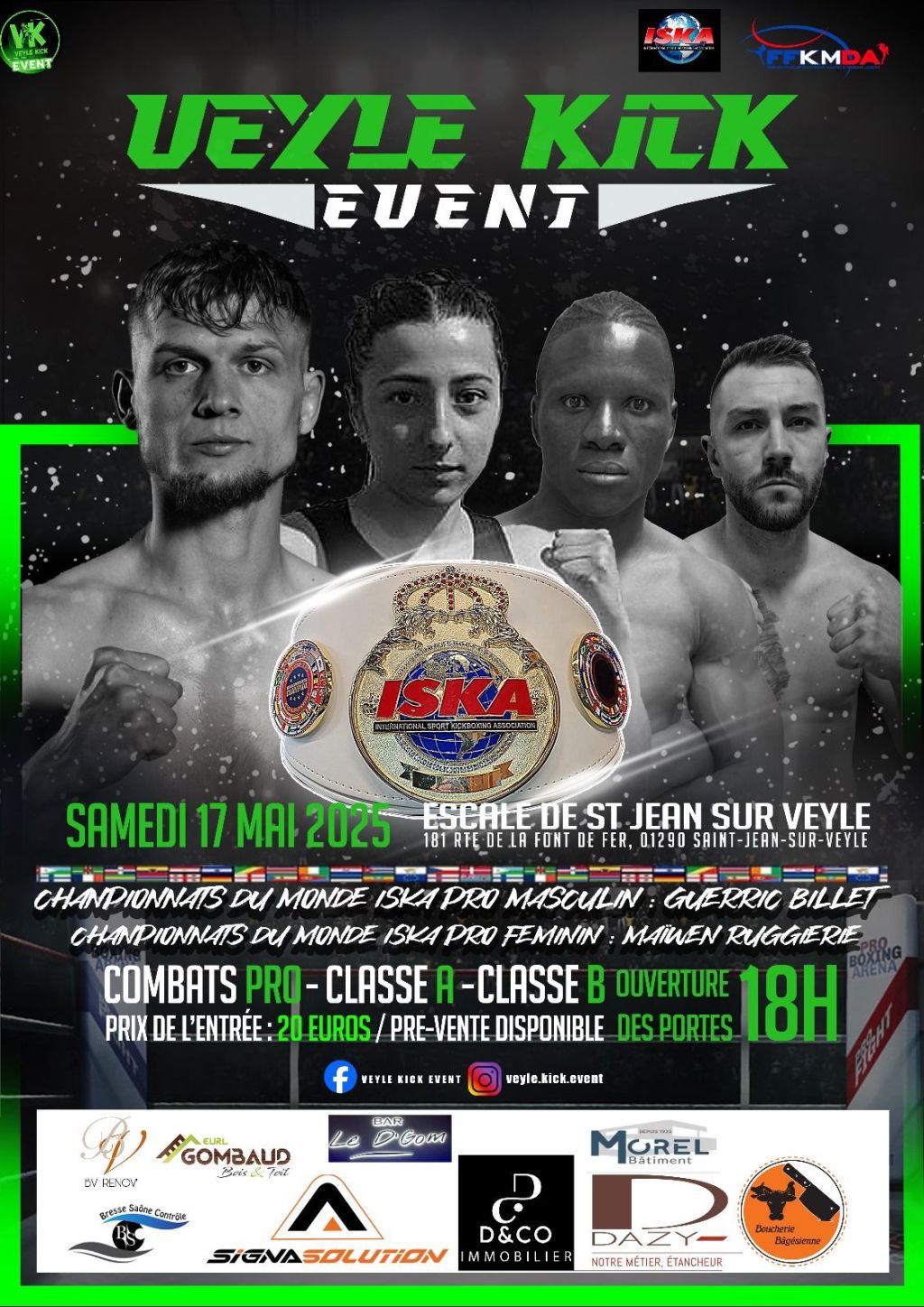 Des combats et un show de grande intensité pour le retour du Veyle Kick&nbsp;Event