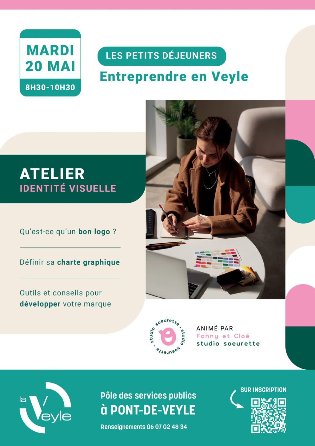 L&rsquo;agence Studio soeurette partagera ses secrets sur l&rsquo;identité visuelle aux entrepreneurs de la&nbsp;Veyle