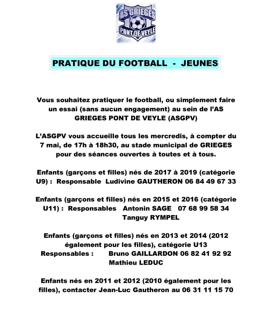 L&rsquo;ASGPV ouvre ses portes aux jeunes&nbsp;footballeurs