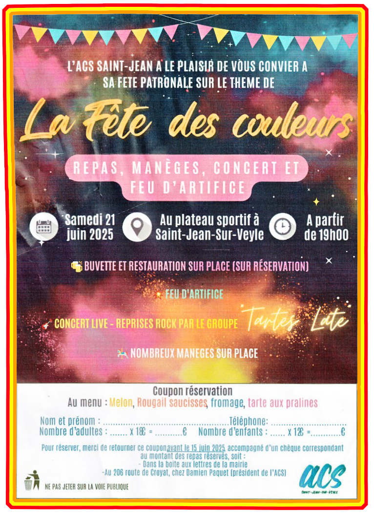 Fête patronale, kermesse, fête de la musique, fête des couleurs : Saint-Jean fait la fête ce&nbsp;week-end