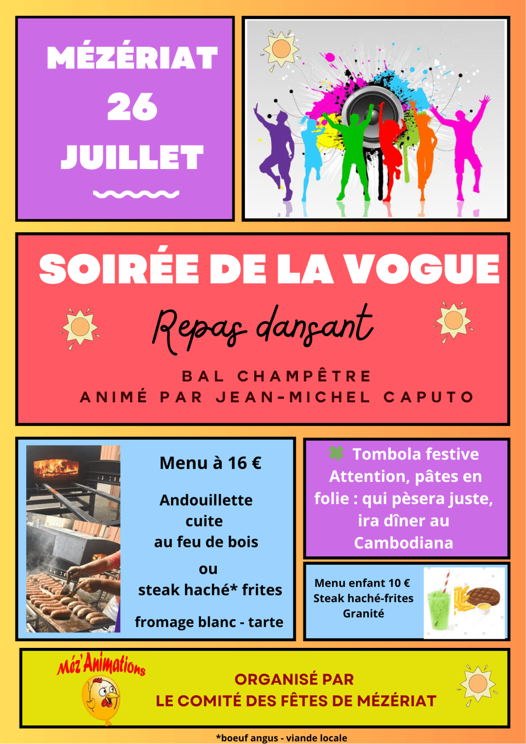 Mézériat en fête pour la soirée de la Vogue le 26&nbsp;juillet