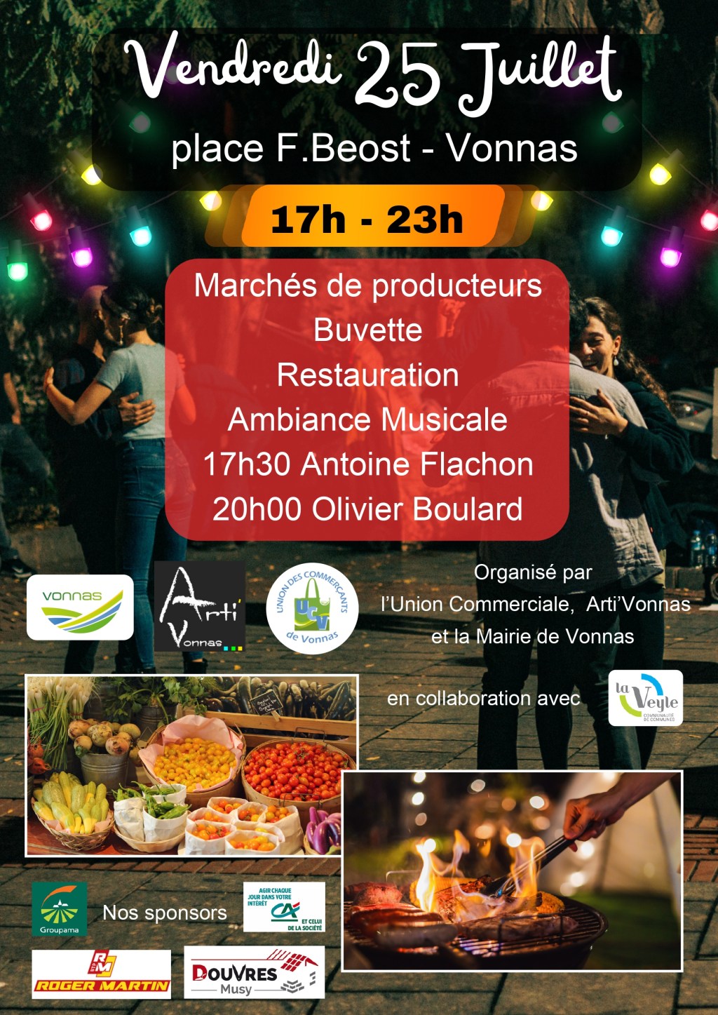 Vonnas : marché des producteurs et concerts en plein air le 25&nbsp;juillet