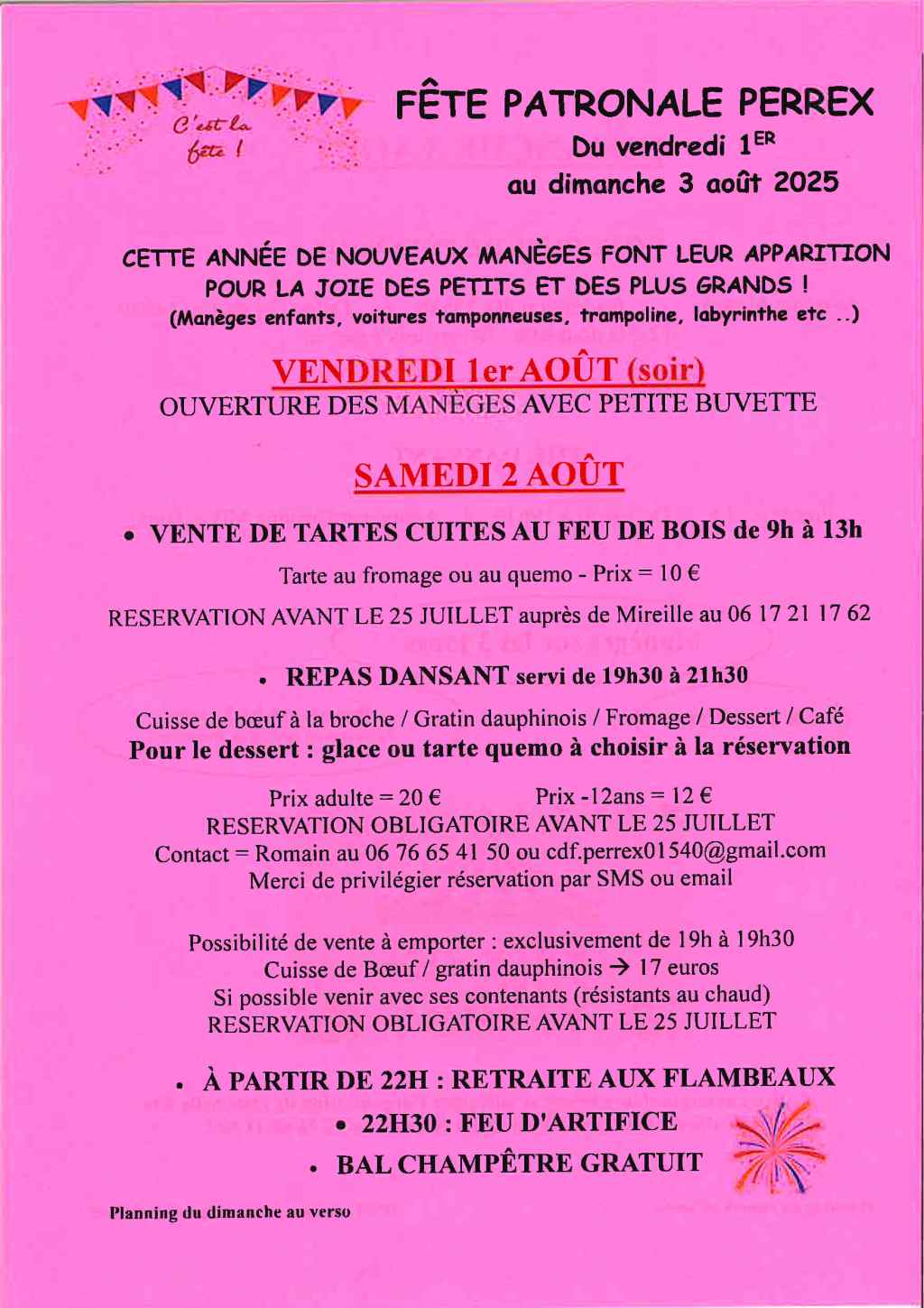 Perrex en fête du 1er au 3&nbsp;août