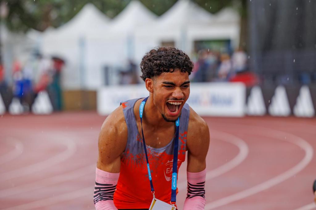 Hugo Jacquet Dzong Champion de France de 200 mètres sprinter&nbsp;athlétisme