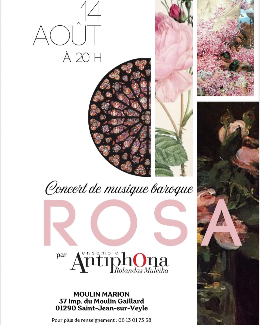 Le Moulin Marion accueille le concert de musique baroque Rosa, jeudi 14&nbsp;août