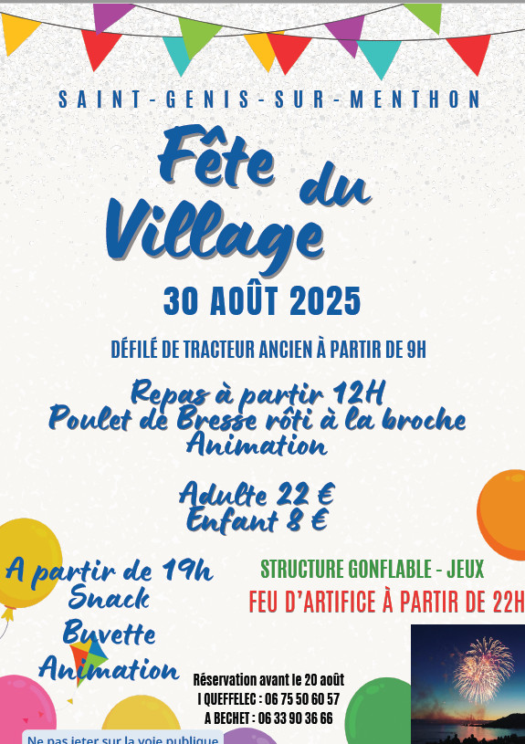 Tracteurs anciens, poulet de Bresse et feu d’artifice, Saint Genis fait sa fête de&nbsp;village