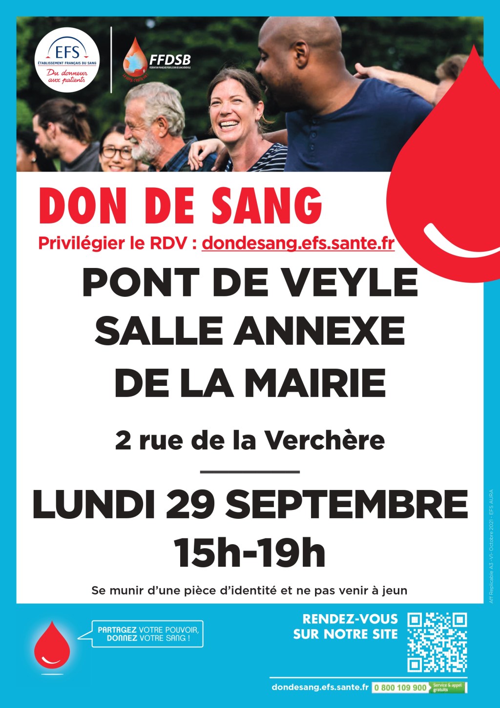 Appel à la solidarité pour la collecte de sang du 29 septembre 