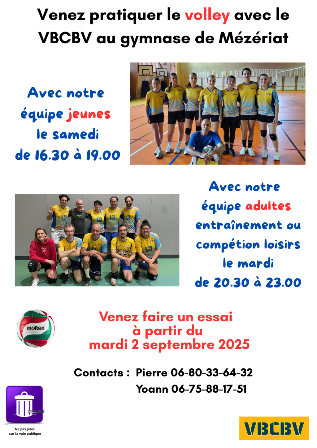 Essayez-vous au volley-ball à Mézériat 