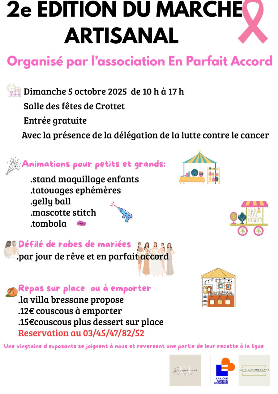 Deuxième édition du marché artisanal de Crottet dans le cadre d&rsquo;Octobre&nbsp;rose