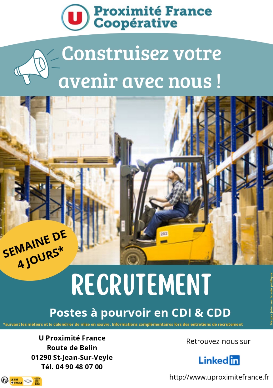 Offre d’emploi : U Proximité France recrute plusieurs préparateurs de&nbsp;commande