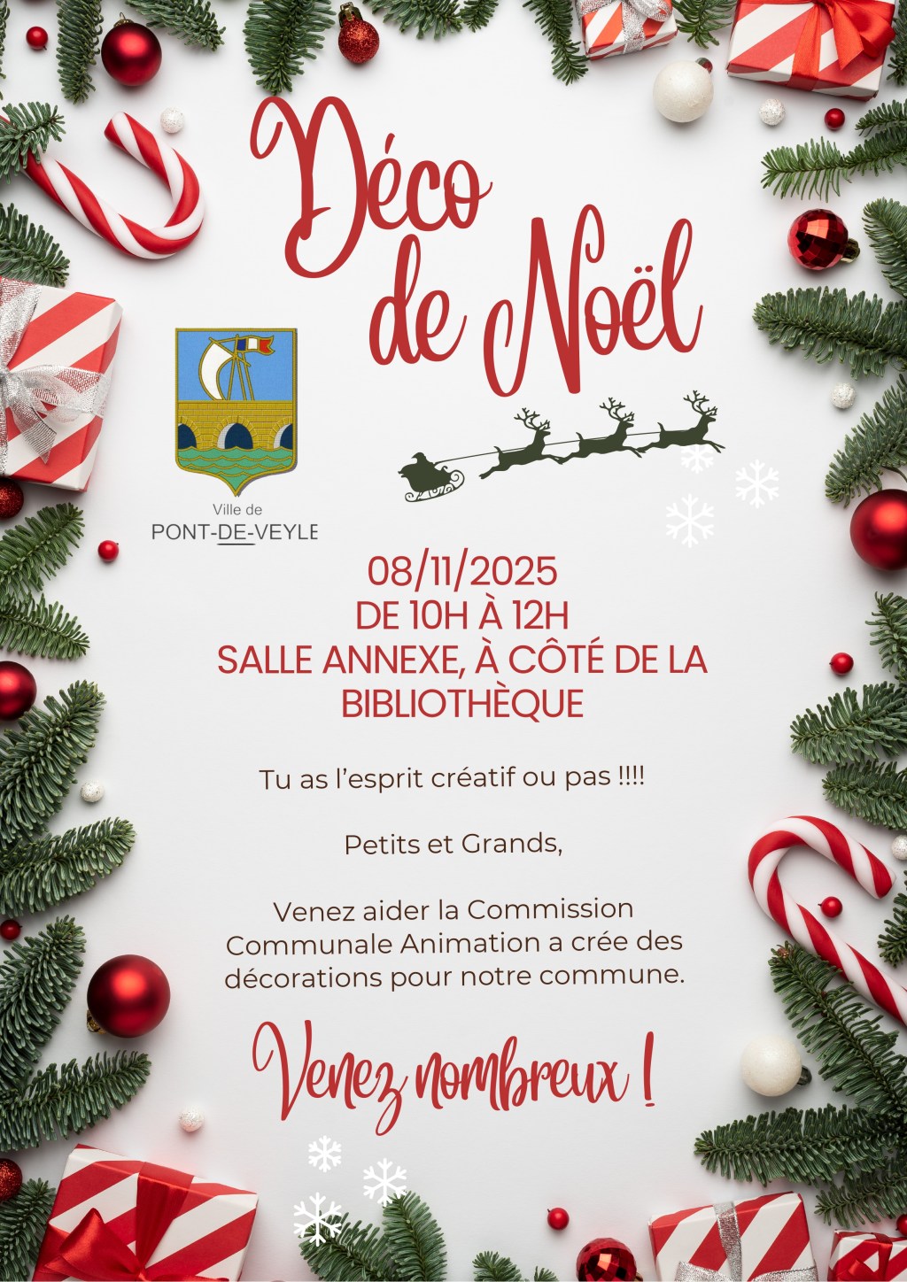 À Pont-de-Veyle, apportez votre touche créative en participant aux décorations des festivités de fin&nbsp;d’année