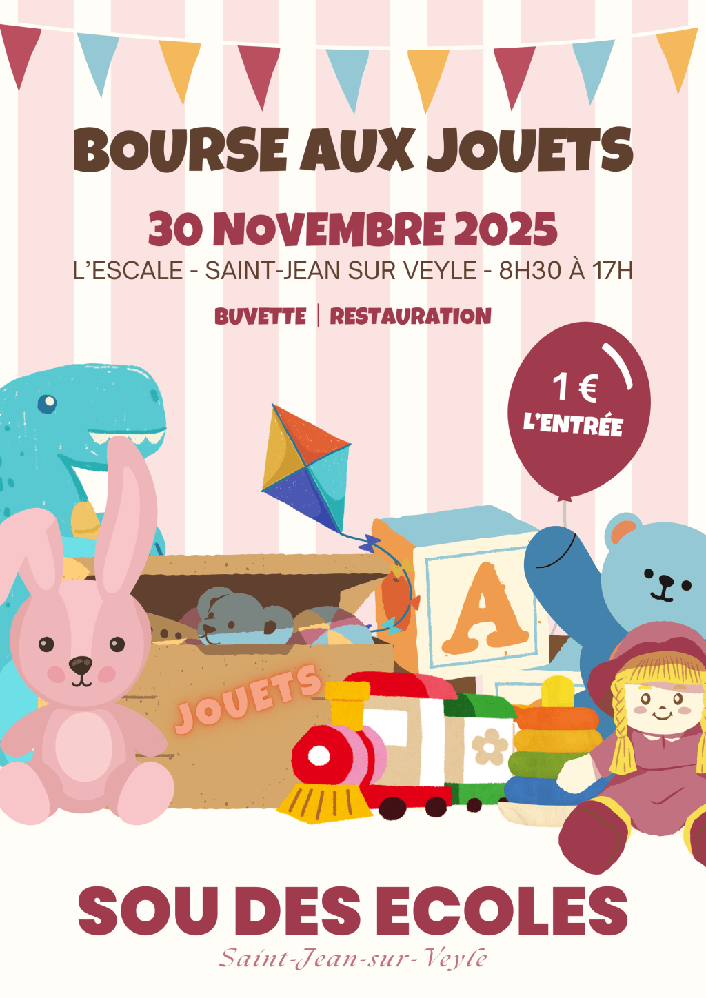 Bourse aux jouets du Sou des Ecoles de Saint-Jean-sur-Veyle, ce 30 novembre 
