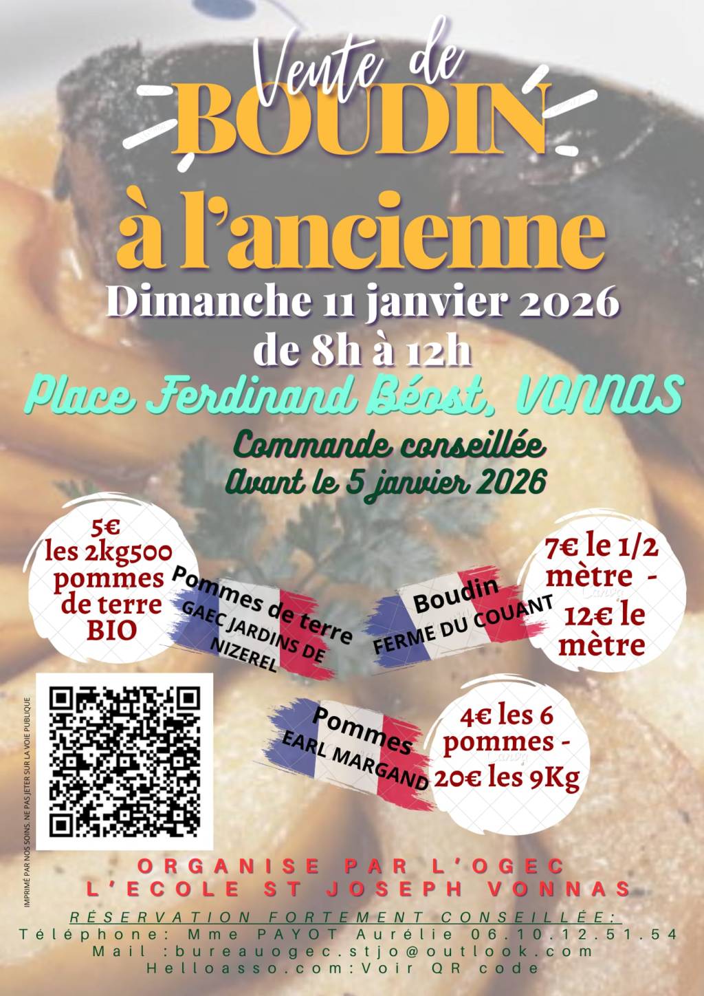 Une vente de boudin à l’ancienne organisée au profit de l’école Saint-Joseph de Vonnas